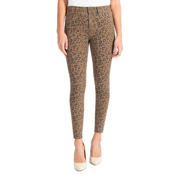 KUT FROM THE KLOTH NEW $89 Donna Leopard Print High Waist Ankle Skinny Jean 16P - Picture 1 of 5